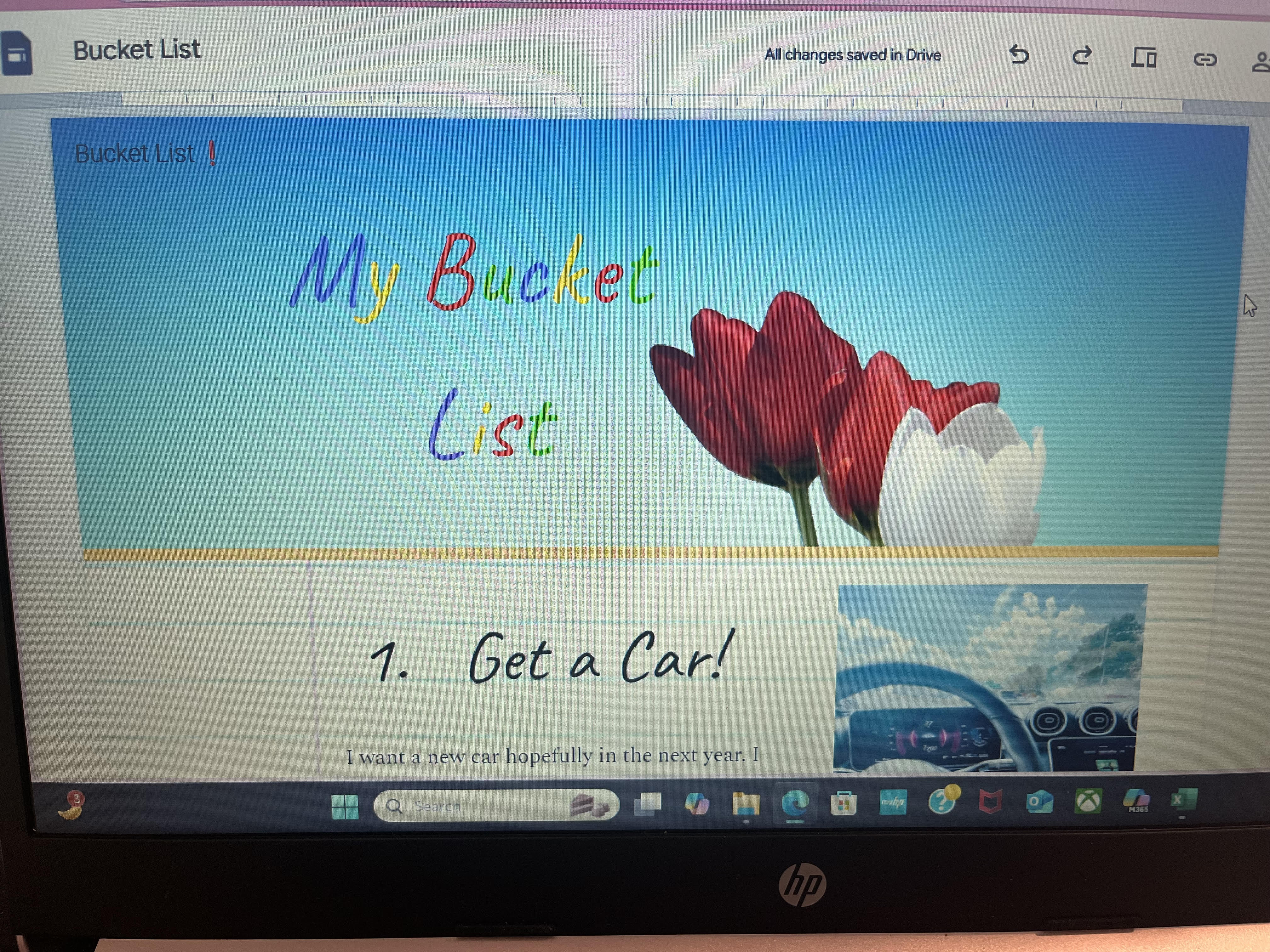 a picture of a bucket list webpage